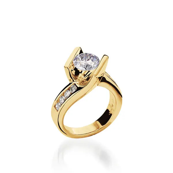 Intrigue Round Yellow Gold Engagement Ring