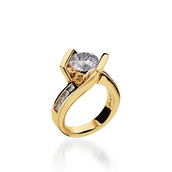 Intrigue Round Yellow Gold Engagement Ring