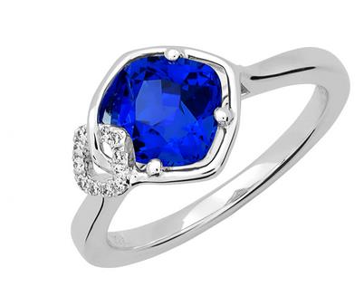 Chatham 2.75ct Cushion Lab Sapphire & Diamond Ring