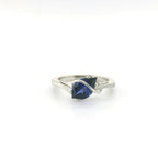 Chatham 1.65ct Flame Lab Sapphire & Diamond Ring