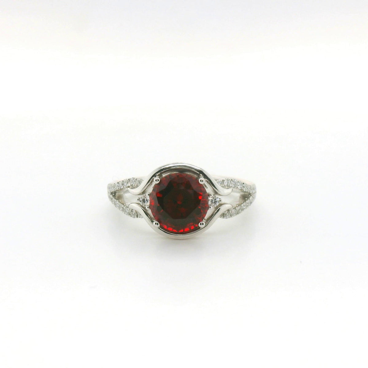 Chatham 2.55ct Lab Ruby and Diamond Ring