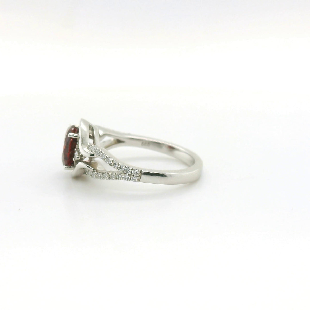 Chatham 2.55ct Lab Ruby and Diamond Ring