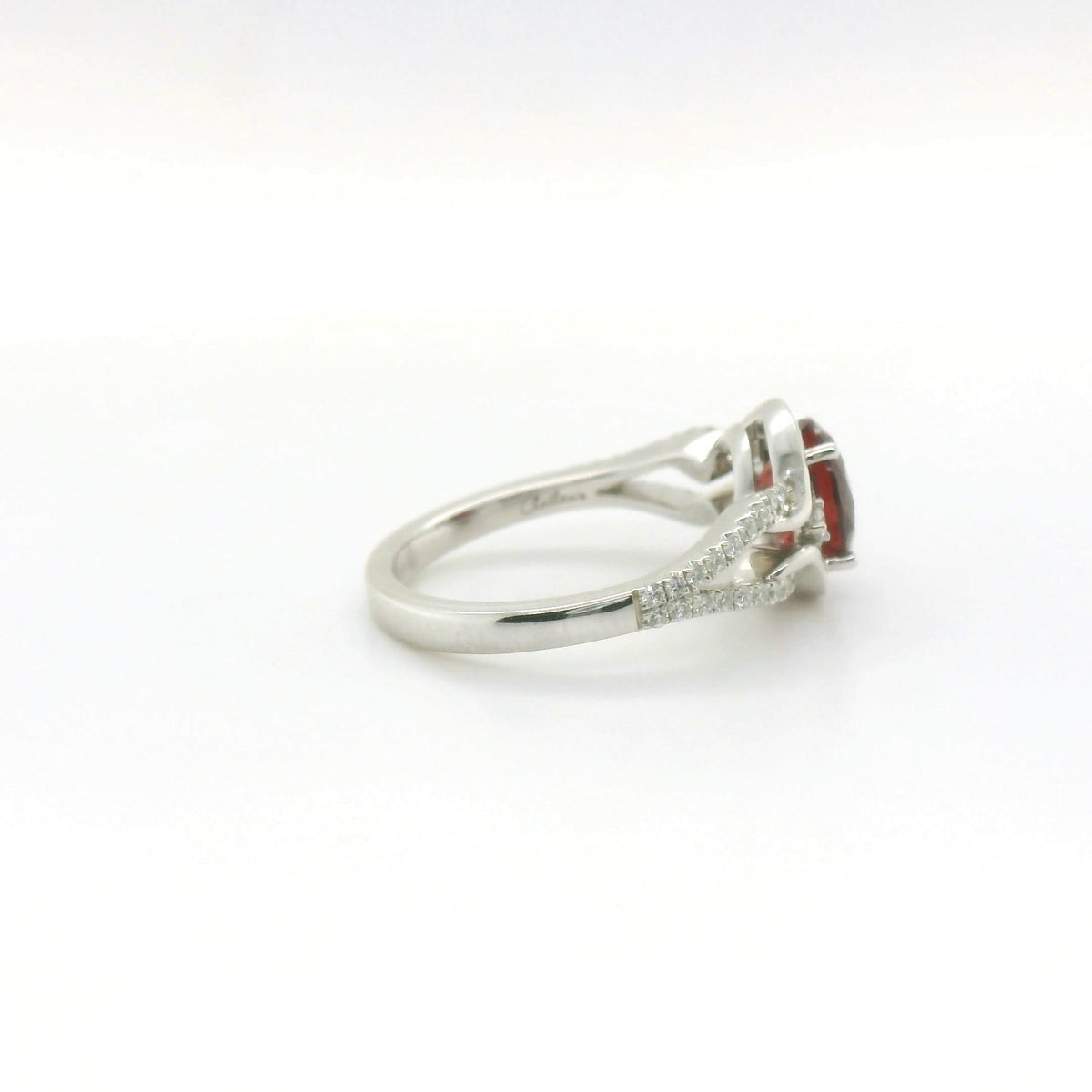 Chatham 2.55ct Lab Ruby and Diamond Ring