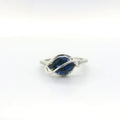 Chatham 2.26ct Flame Lab Sapphire & Diamond Ring