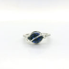 Chatham 2.26ct Flame Lab Sapphire & Diamond Ring