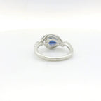 Chatham 2.26ct Flame Lab Sapphire & Diamond Ring