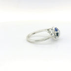 Chatham 2.26ct Flame Lab Sapphire & Diamond Ring