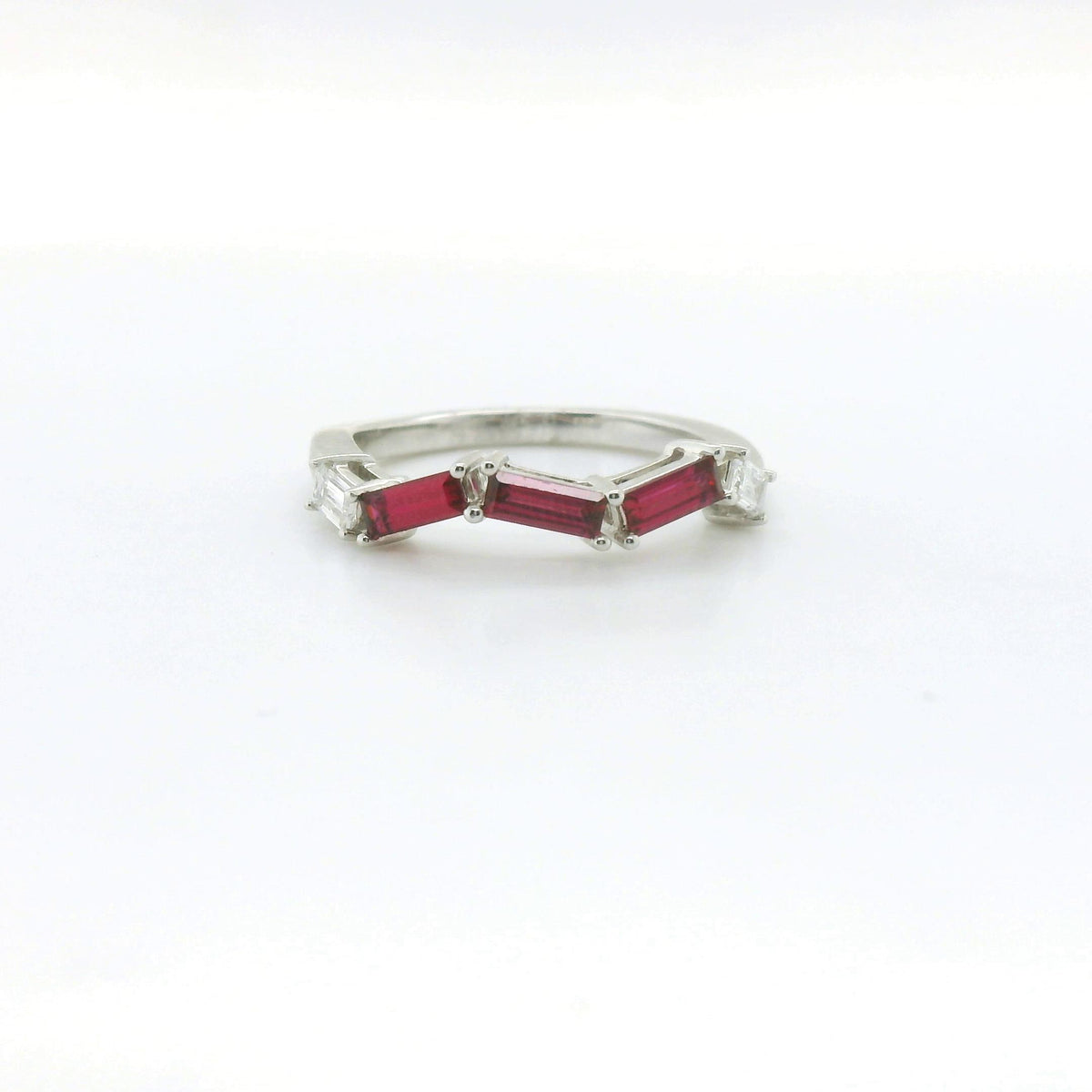 Chatham 0.51ct Lab Ruby & Diamond Ring