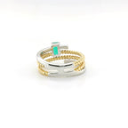 Chatham Two-Tone .52ct Lab Emerald & Diamond Ring