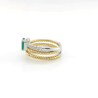 Chatham Two-Tone .52ct Lab Emerald & Diamond Ring