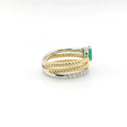 Chatham Two-Tone .52ct Lab Emerald & Diamond Ring