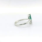 Chatham 0.51ct Pear Lab Emerald & Diamond Ring