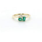 Chatham 0.36ct Lab Emerald & Diamond Ring