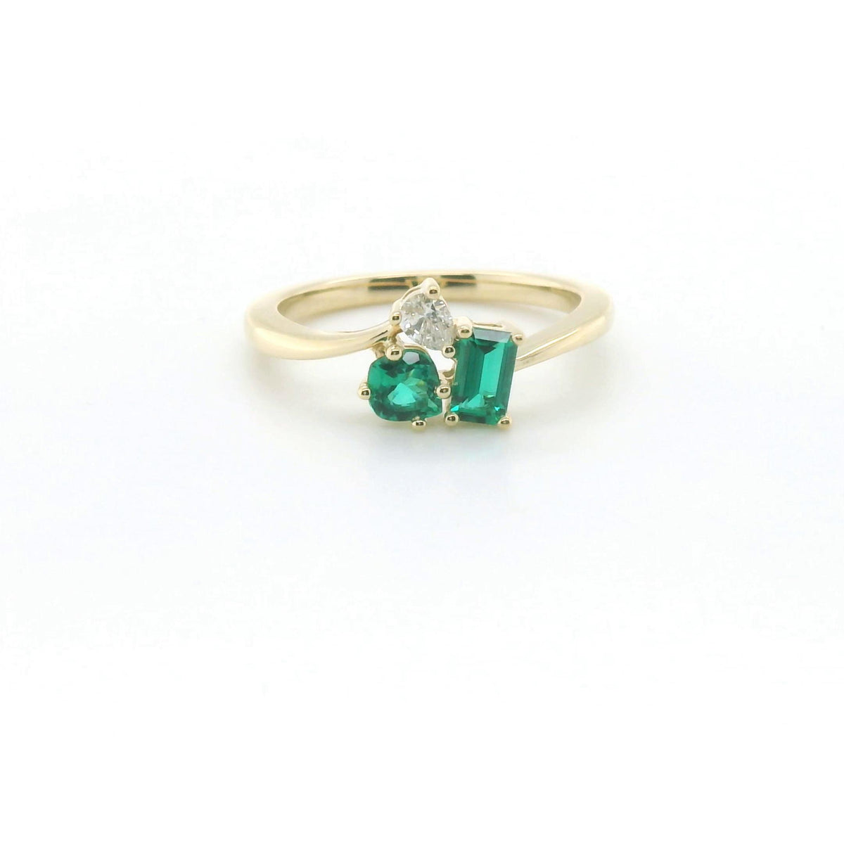 Chatham 0.36ct Lab Emerald & Diamond Ring