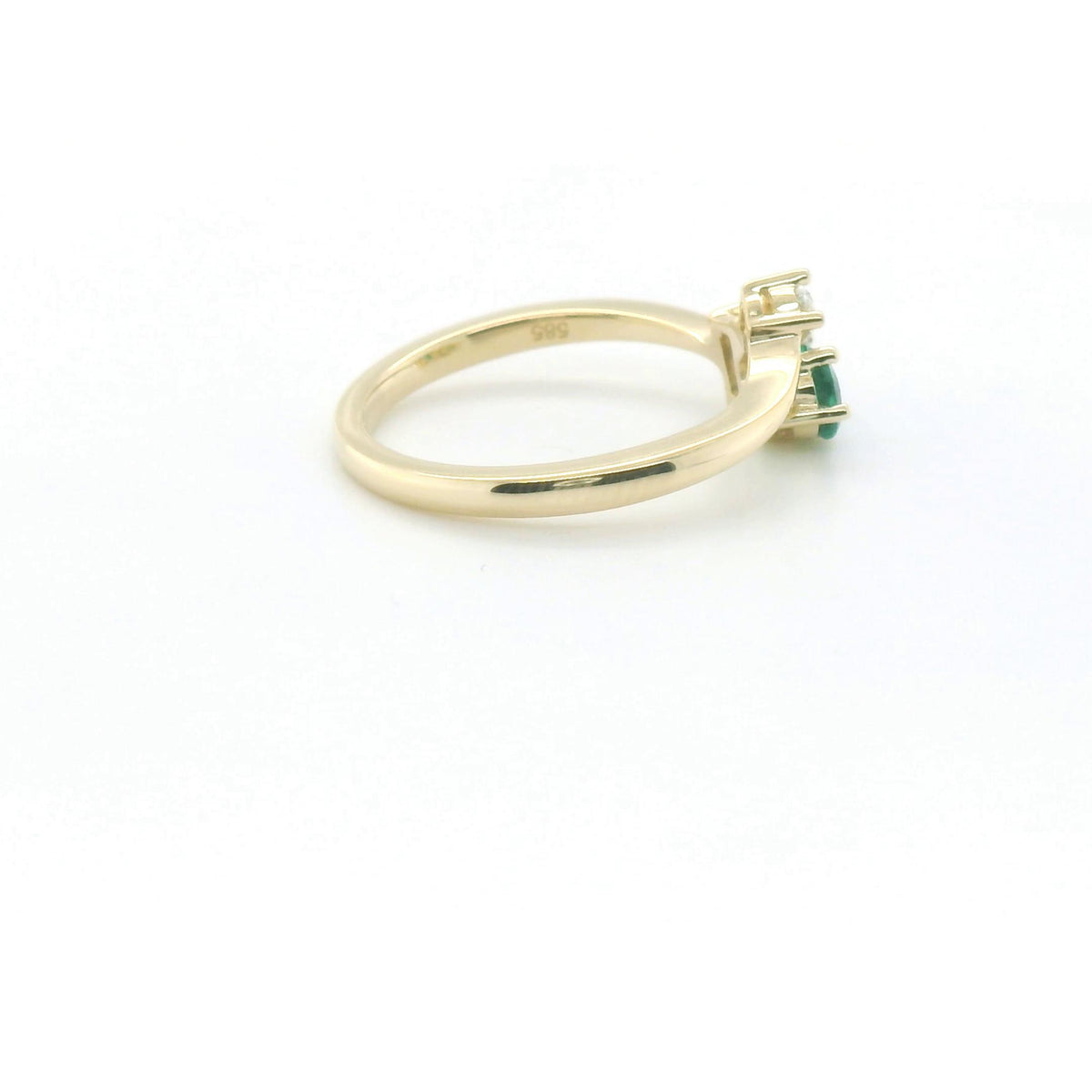 Chatham 0.36ct Lab Emerald & Diamond Ring