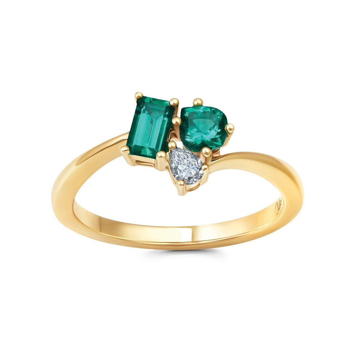 Chatham 0.36ct Lab Emerald & Diamond Ring