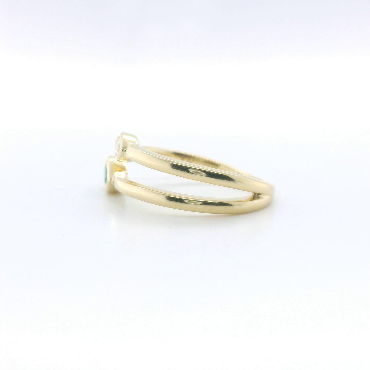 Chatham .25ct Lab Emerald & Diamond Ring