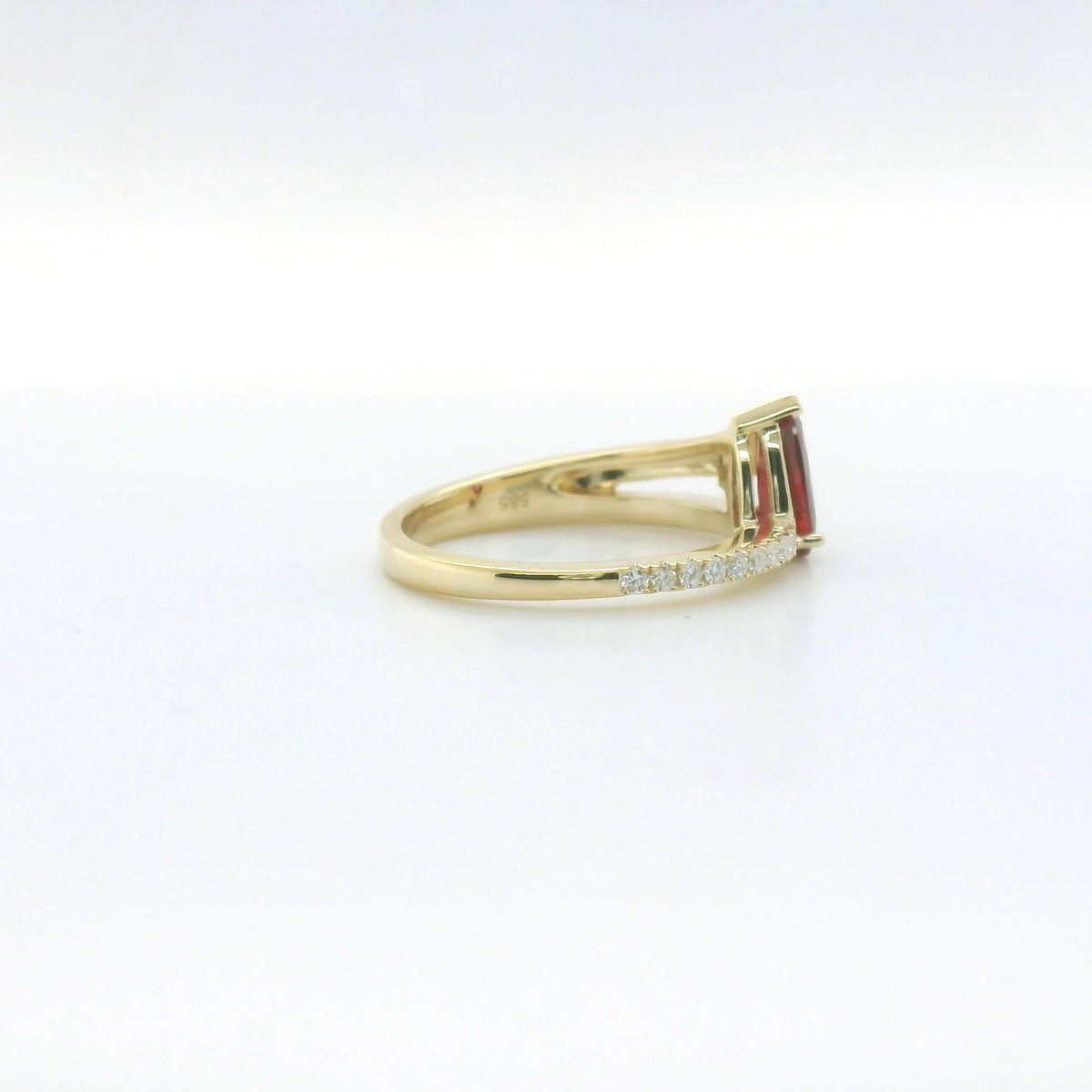 Chatham .77ct Lab Ruby & Diamond Ring