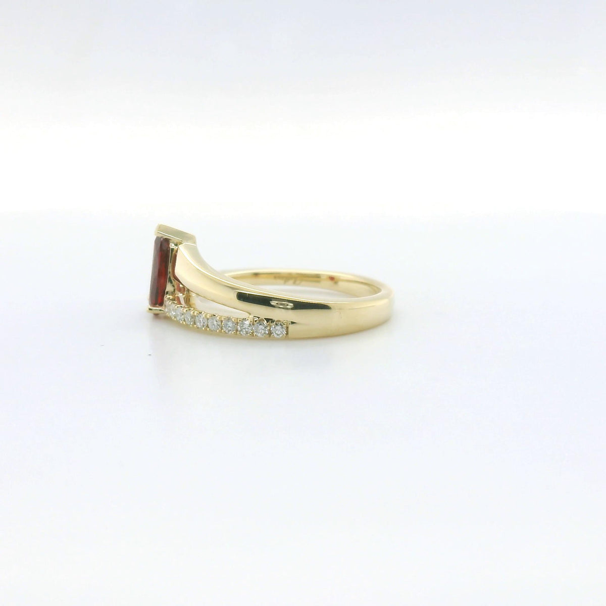 Chatham .77ct Lab Ruby & Diamond Ring
