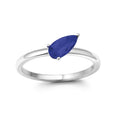 Chatham 0.83ct Pear Lab Sapphire Ring