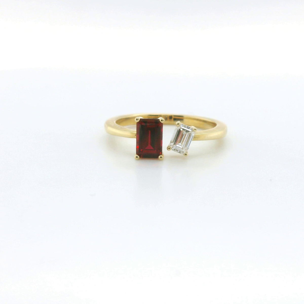 Chatham .76ct Lab Ruby & Diamond Ring
