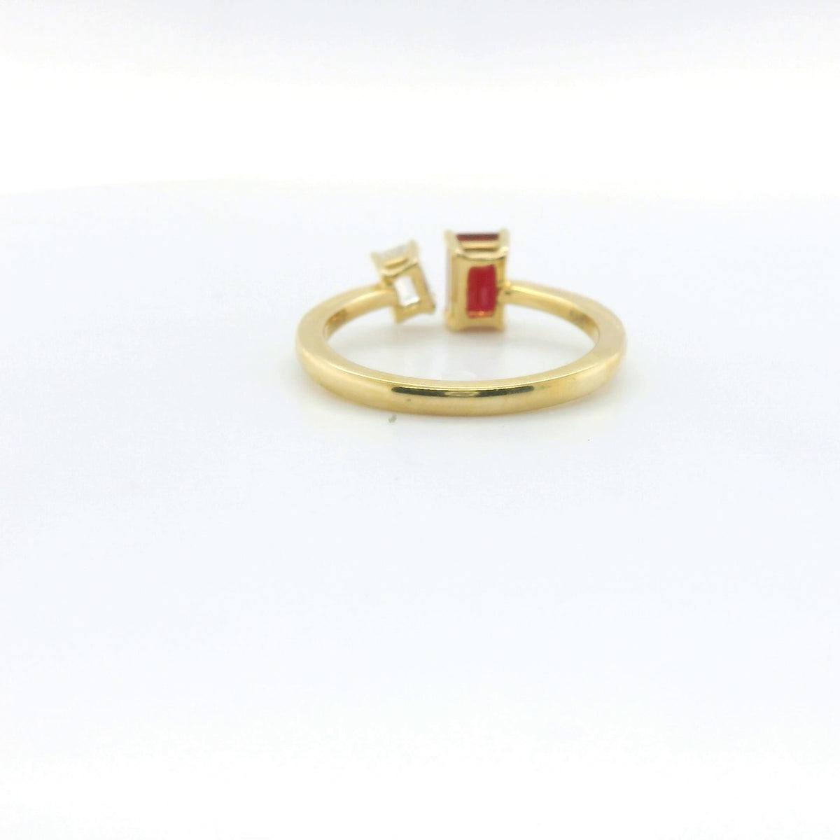 Chatham .76ct Lab Ruby & Diamond Ring