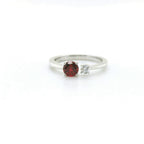 Chatham .68ct Round Lab Ruby & Diamond Ring