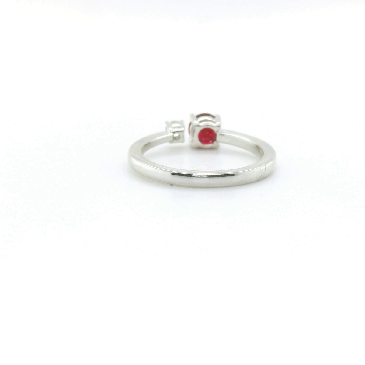 Chatham .68ct Round Lab Ruby & Diamond Ring