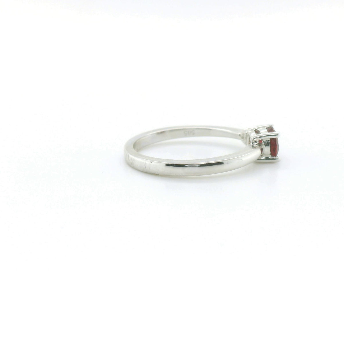 Chatham .68ct Round Lab Ruby & Diamond Ring
