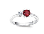 Chatham .68ct Round Lab Ruby & Diamond Ring