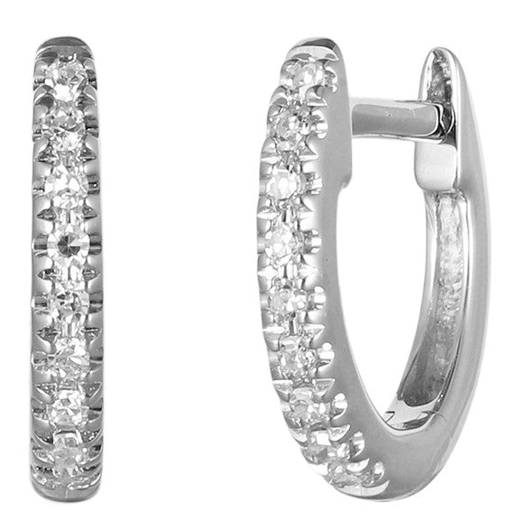 Perfect Love .05ct Diamond White Gold Huggies