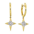 Perfect Love .07ct Diamond Gold Star Dangle Drops