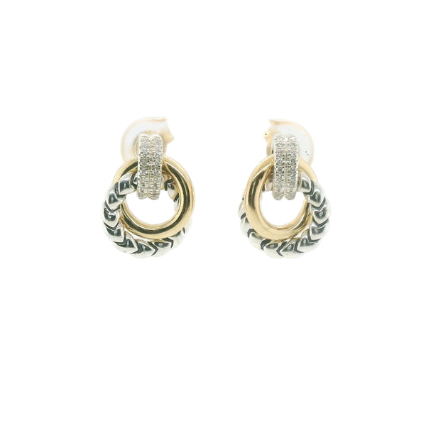 Perfect Love .12ct Diamond Two-Tone Silver Dangle Earrings
