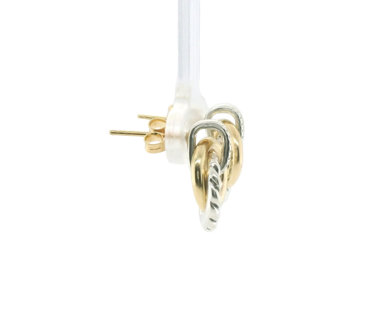 Perfect Love .12ct Diamond Two-Tone Dangle Earrings