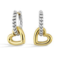 Perfect Love Two-Tone Silver Open Heart Huggie