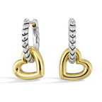 Perfect Love Two-Tone Silver Open Heart Huggie