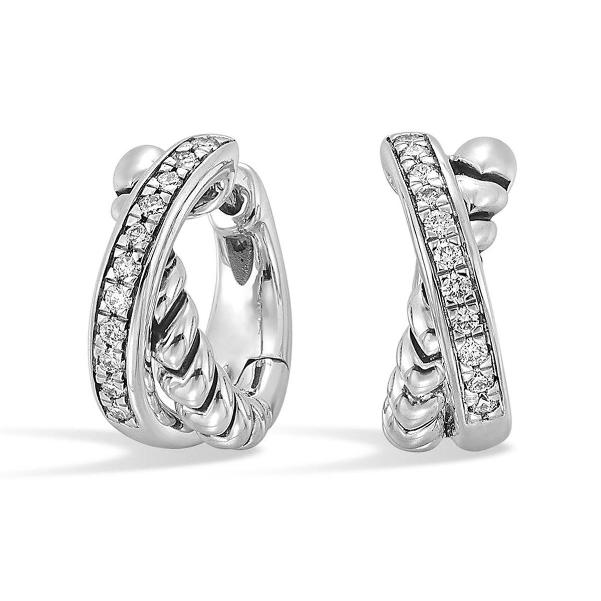 Perfect Love 0.20ct Diamond Silver Huggies