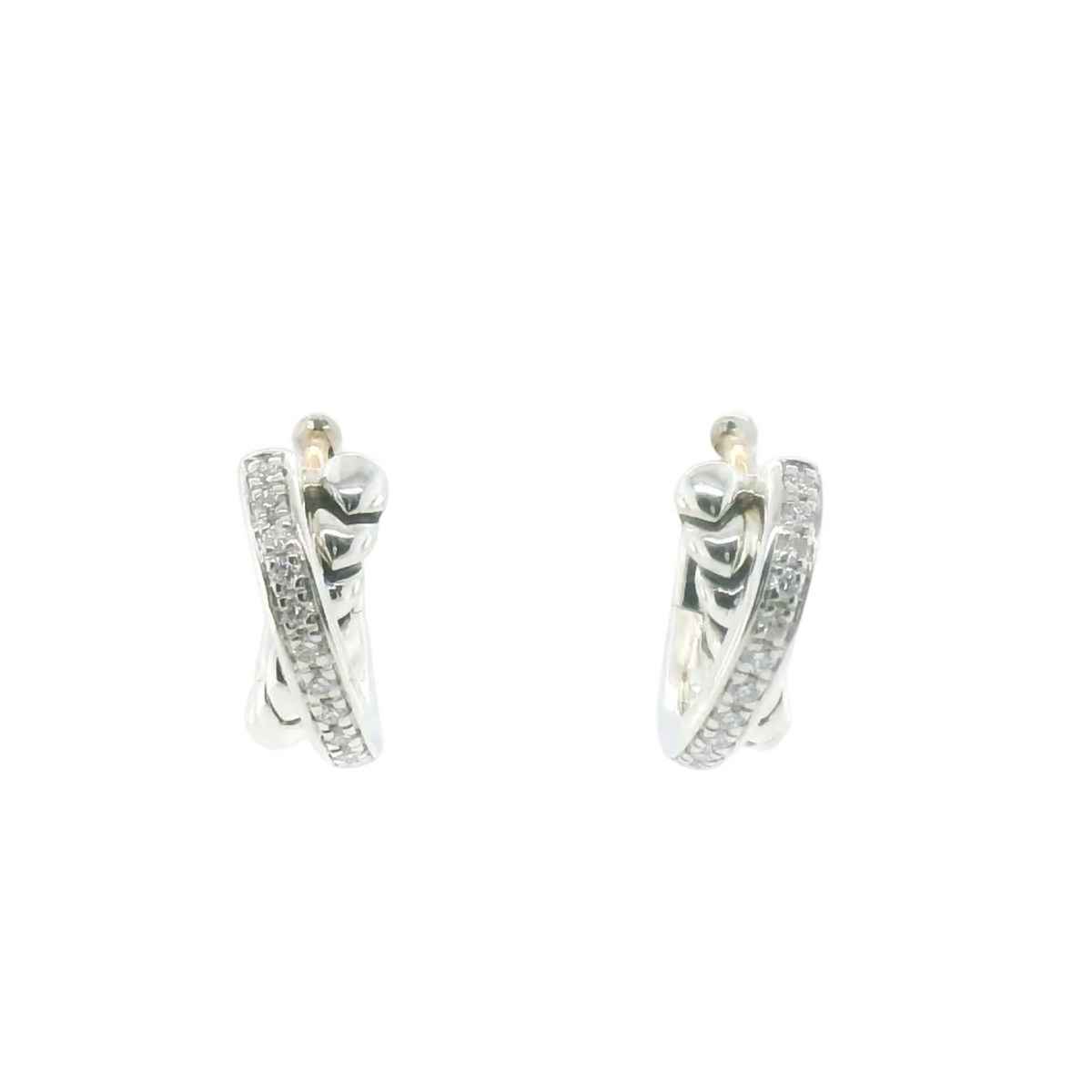 Perfect Love 0.20ct Diamond Silver Huggies