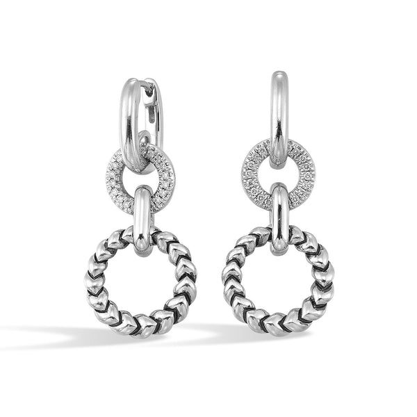 Perfect Love .25ctw Diamond Silver Dangle Earrings