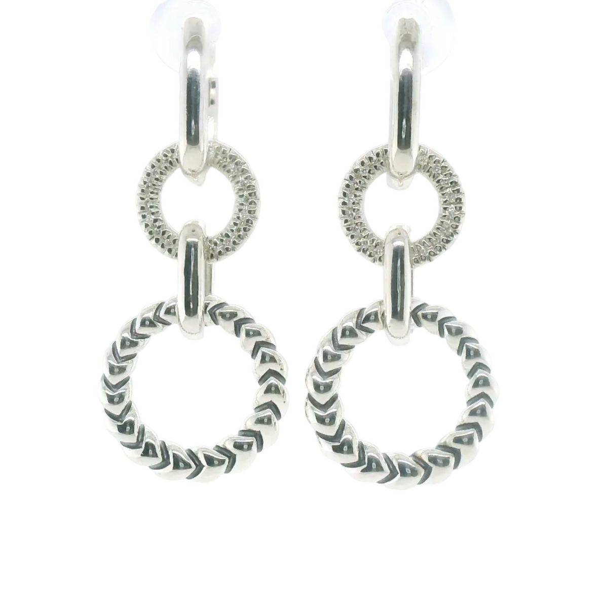 Perfect Love .25ctw Diamond Silver Dangle Earrings