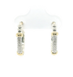 Perfect Love Two-Tone Silver Diamond Hinge Hoop Earrings