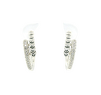Perfect Love 0.14ct Diamond Silver Heart Hinge Hoops