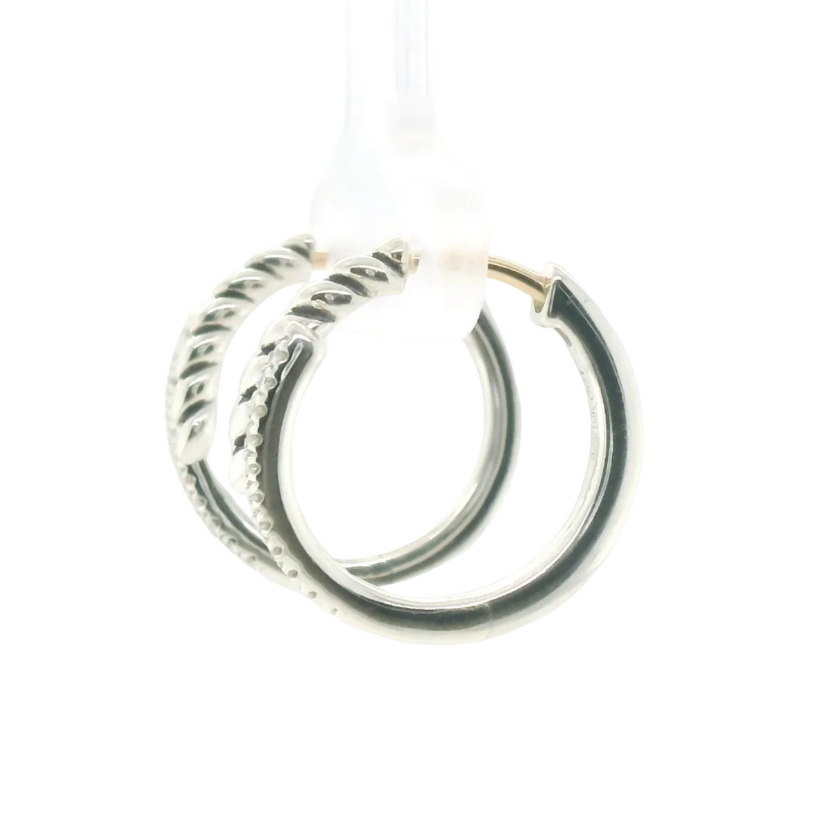 Perfect Love 0.14ct Diamond Silver Heart Hinge Hoops