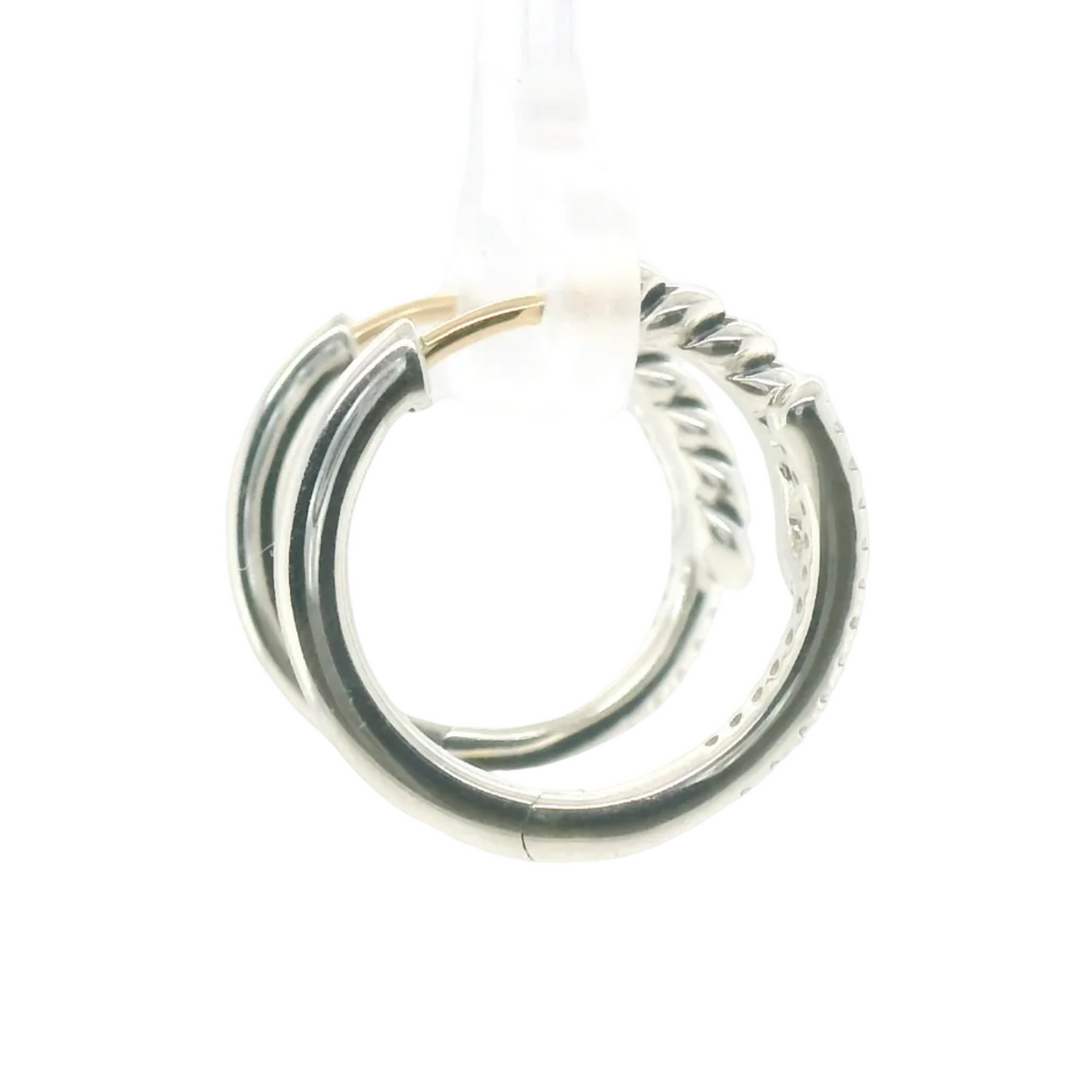 Perfect Love 0.14ct Diamond Silver Heart Hinge Hoops