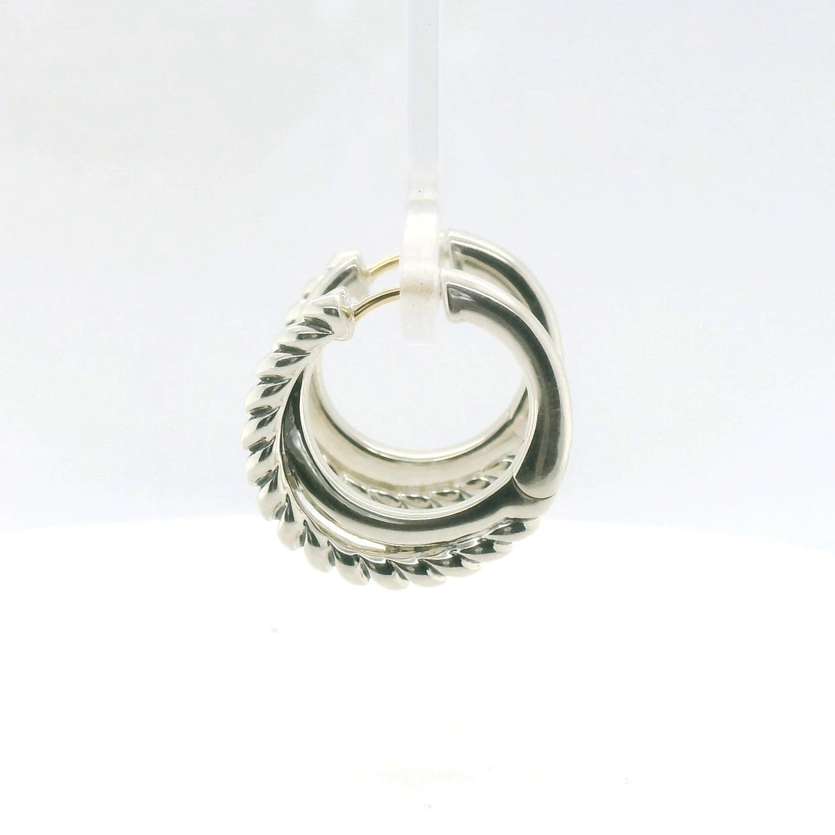 Perfect Love Silver Signature Stacked Heart Hoops