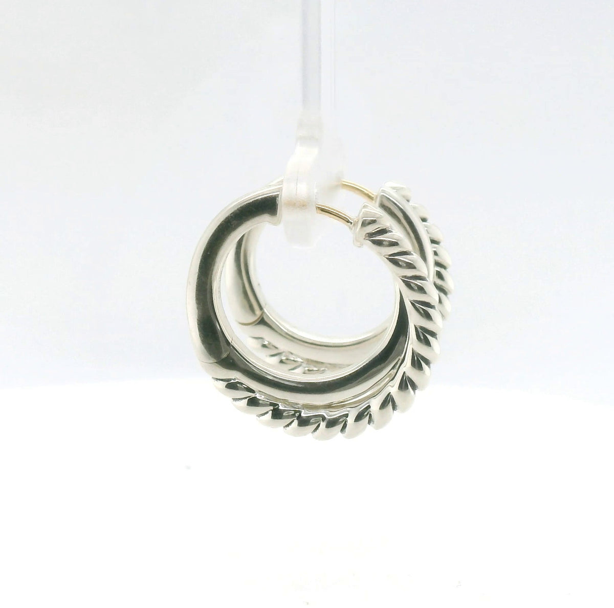 Perfect Love Silver Signature Stacked Heart Hoops