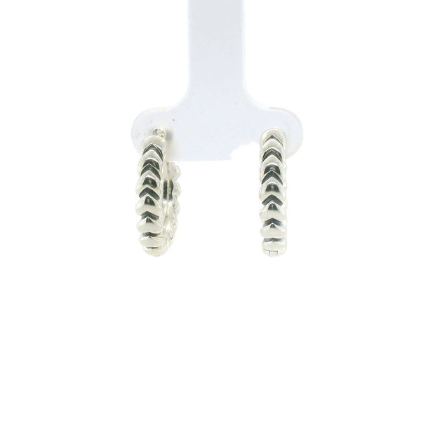 Perfect Love Silver Heart Pattern Hoops