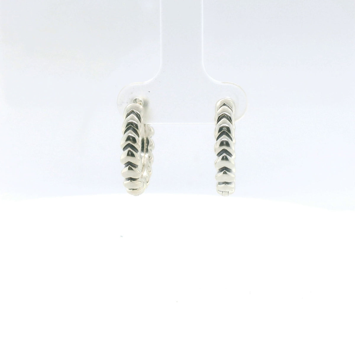 Perfect Love Silver Heart Pattern Hoops