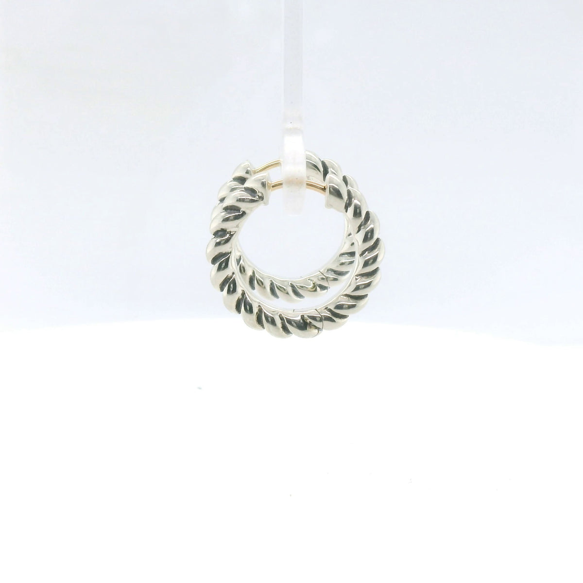 Perfect Love Silver Heart Pattern Hoops