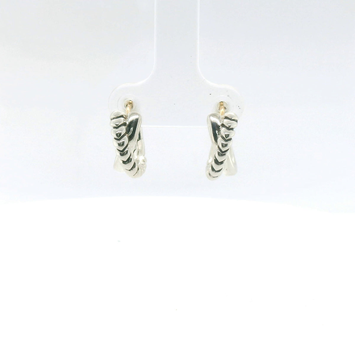 Perfect Love Silver Twisted Huggie Hoops